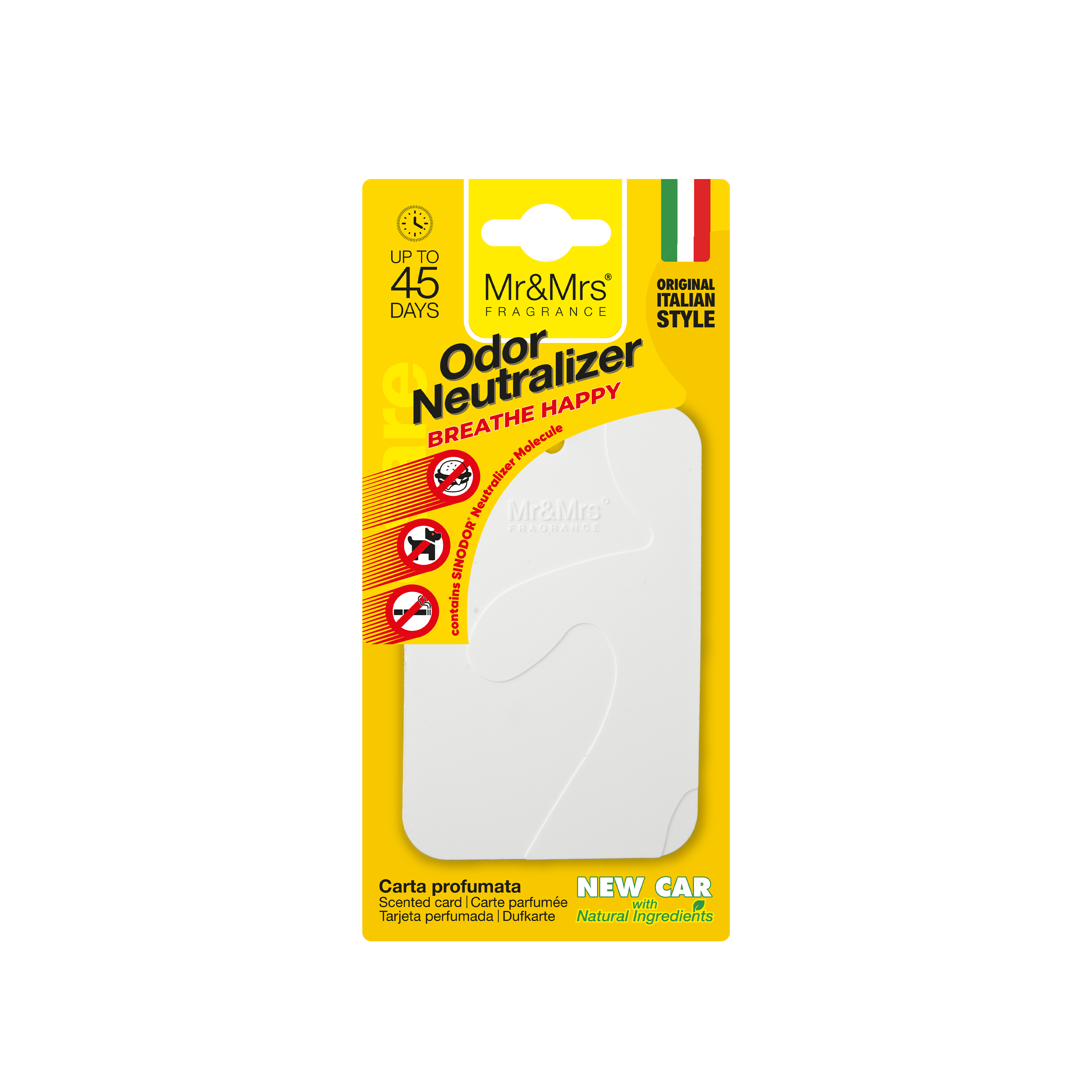 CESARE ODOR NEUTRALIZER SCENTED CARD NEW CAR